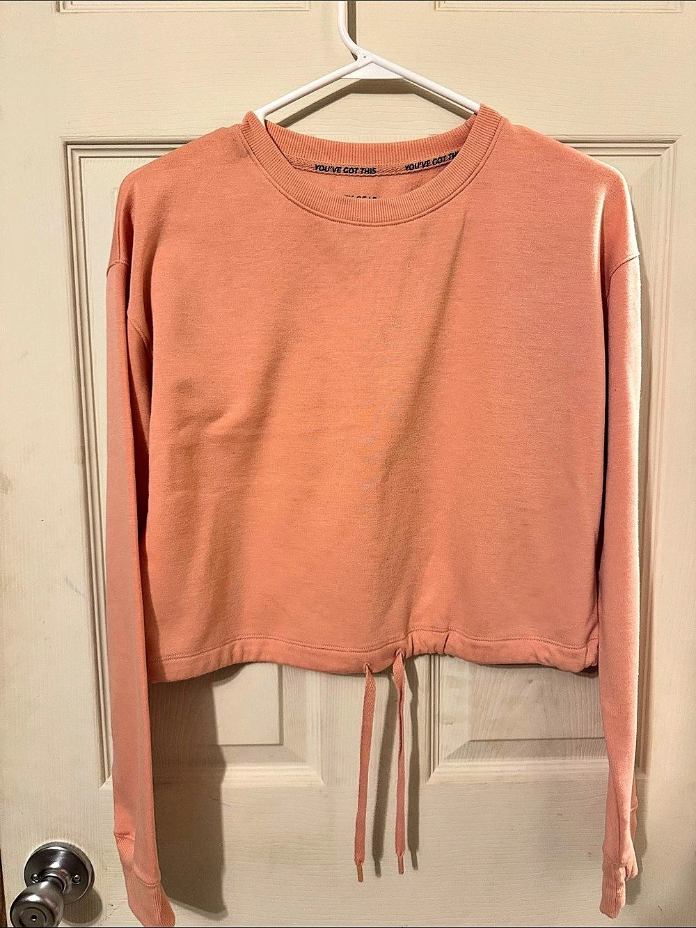 Tek Gear On-the-Go Cinched Hem Sweatshirt Cropped Sweatshirt Orange Small